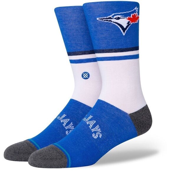 Stance X MLB Toronto Blue Jays Crew Socks Size L Infiknit White Blue New Mascot - Picture 4 of 8
